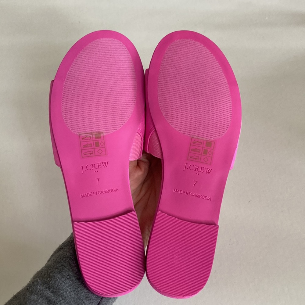 J. Crew Microsuede Single Strap Slide Sandals in Tulip - Picture 6 of 7